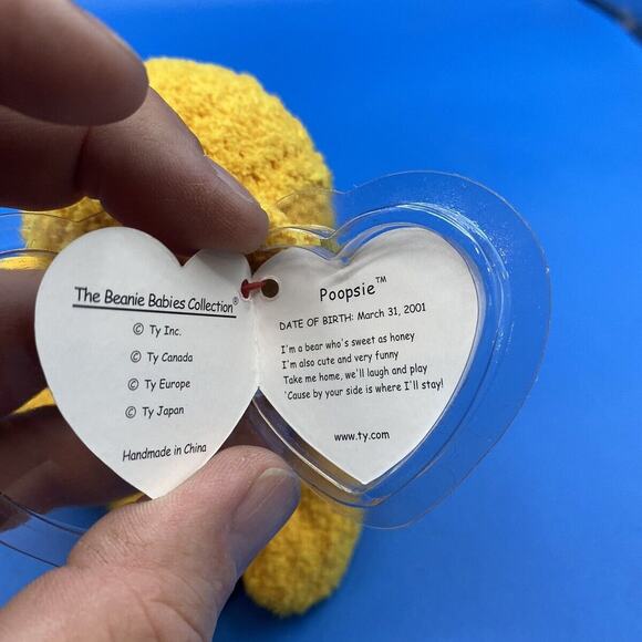 Ty Beanie Baby "Poopsie" Bear 2001 Stuffed Animal Toy New With Tag NWT (B1) - Picture 10 of 10